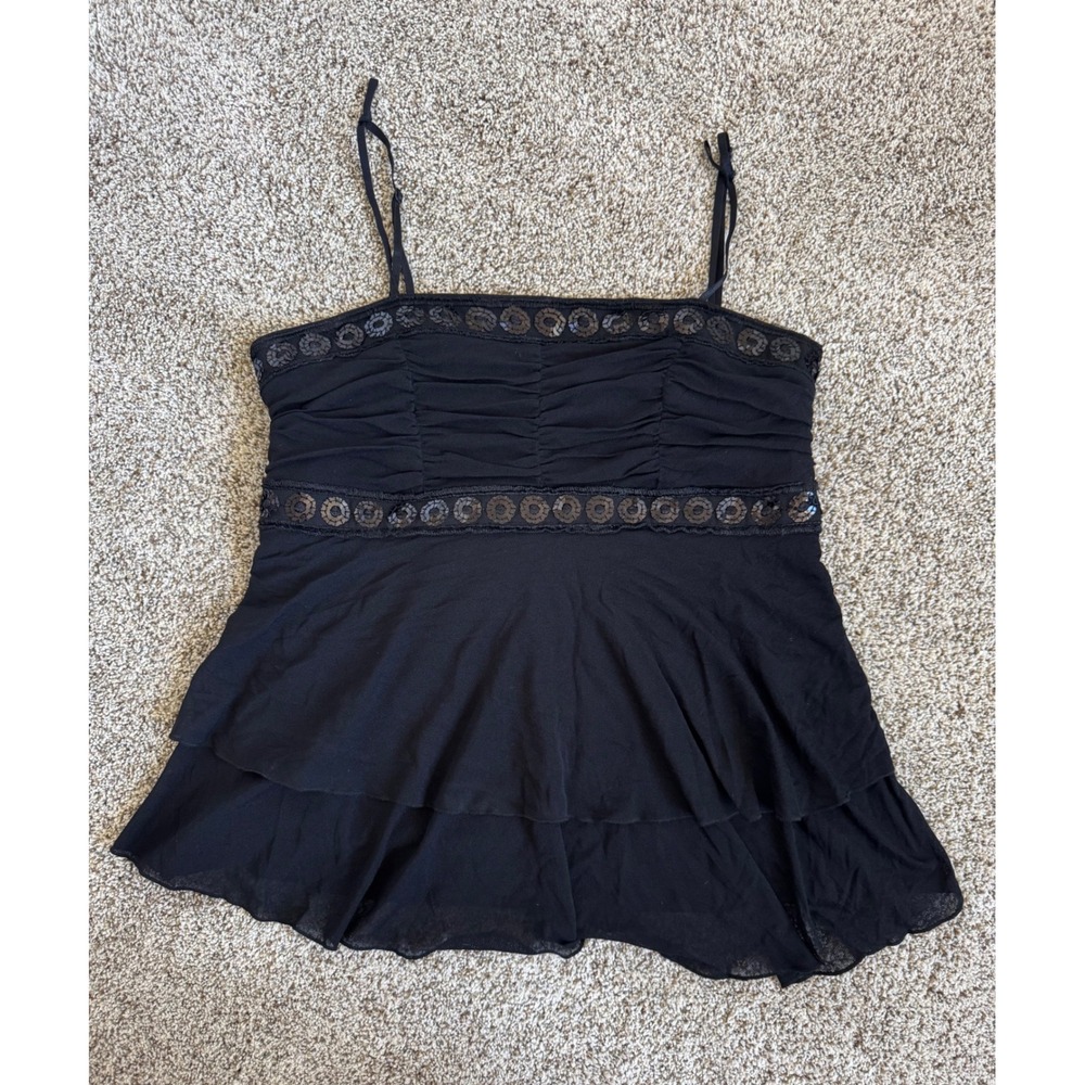 y2k bisou bisou sequin babydoll top